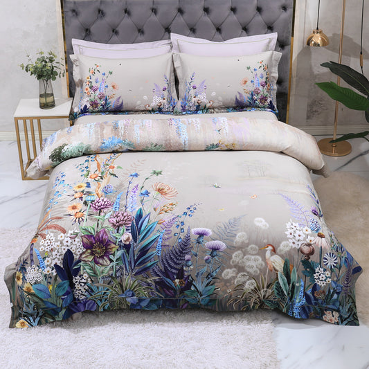 Luxury Cotton Satin Bedding Set with Digital Print